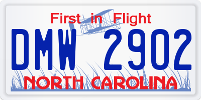 NC license plate DMW2902