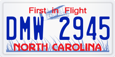 NC license plate DMW2945