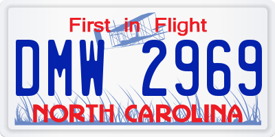 NC license plate DMW2969