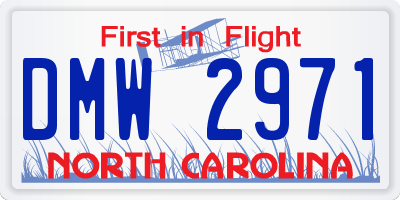 NC license plate DMW2971