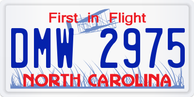 NC license plate DMW2975