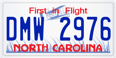 NC license plate DMW2976