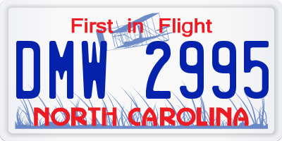 NC license plate DMW2995