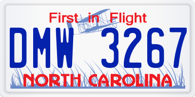 NC license plate DMW3267