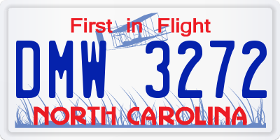 NC license plate DMW3272