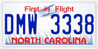 NC license plate DMW3338