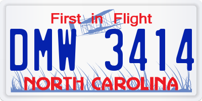 NC license plate DMW3414