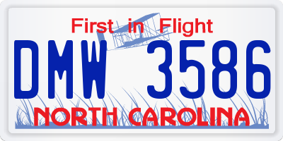NC license plate DMW3586