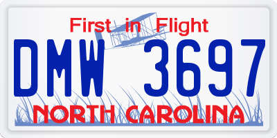 NC license plate DMW3697