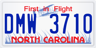 NC license plate DMW3710