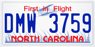 NC license plate DMW3759