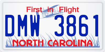 NC license plate DMW3861