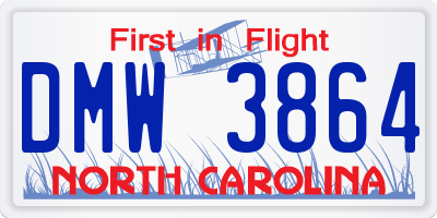 NC license plate DMW3864