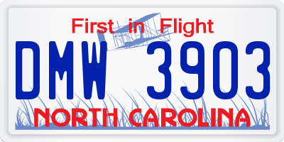 NC license plate DMW3903