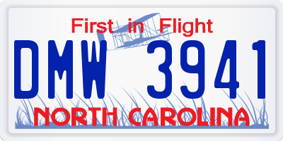 NC license plate DMW3941