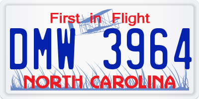 NC license plate DMW3964