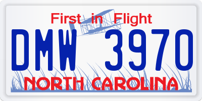 NC license plate DMW3970