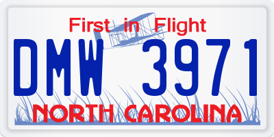 NC license plate DMW3971