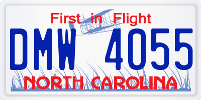 NC license plate DMW4055