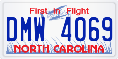 NC license plate DMW4069