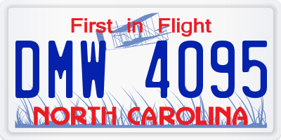 NC license plate DMW4095
