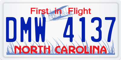 NC license plate DMW4137
