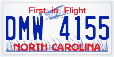 NC license plate DMW4155