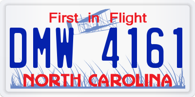 NC license plate DMW4161