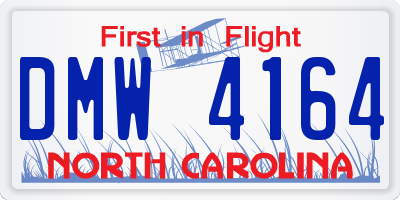 NC license plate DMW4164