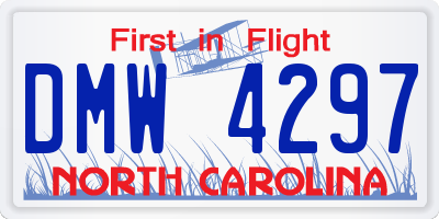 NC license plate DMW4297