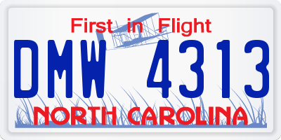 NC license plate DMW4313