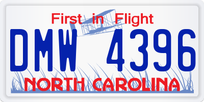 NC license plate DMW4396