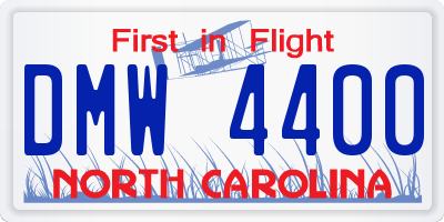 NC license plate DMW4400