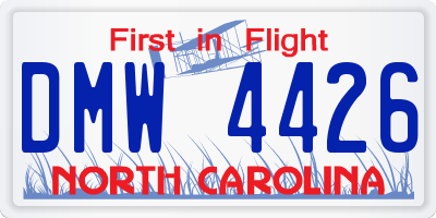 NC license plate DMW4426