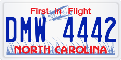 NC license plate DMW4442