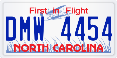 NC license plate DMW4454