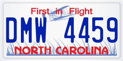 NC license plate DMW4459