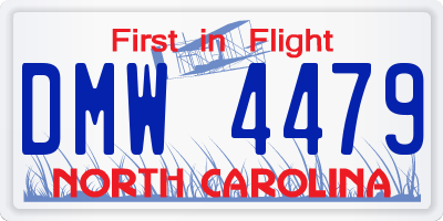 NC license plate DMW4479