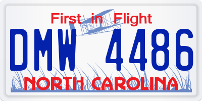 NC license plate DMW4486