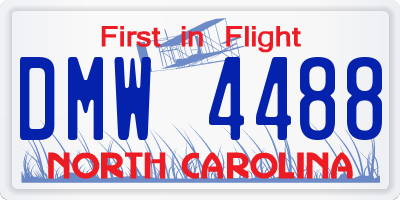 NC license plate DMW4488