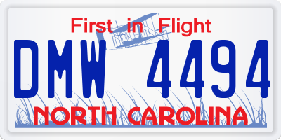 NC license plate DMW4494