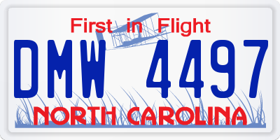 NC license plate DMW4497