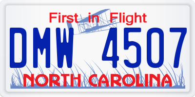 NC license plate DMW4507