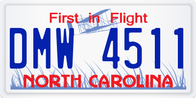 NC license plate DMW4511