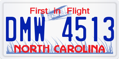 NC license plate DMW4513