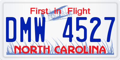 NC license plate DMW4527