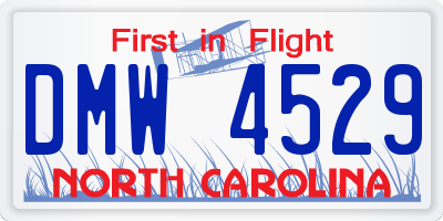 NC license plate DMW4529