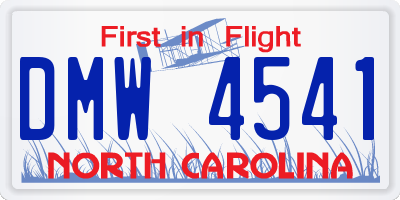 NC license plate DMW4541