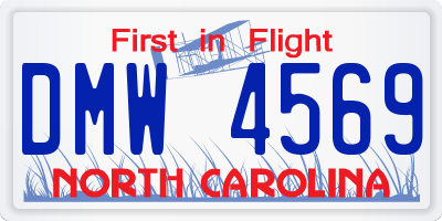 NC license plate DMW4569