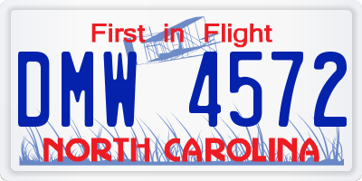 NC license plate DMW4572